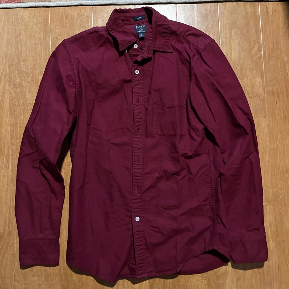 J. Crew Deep Red Men’s Button Up | Slim Fit | Size Small